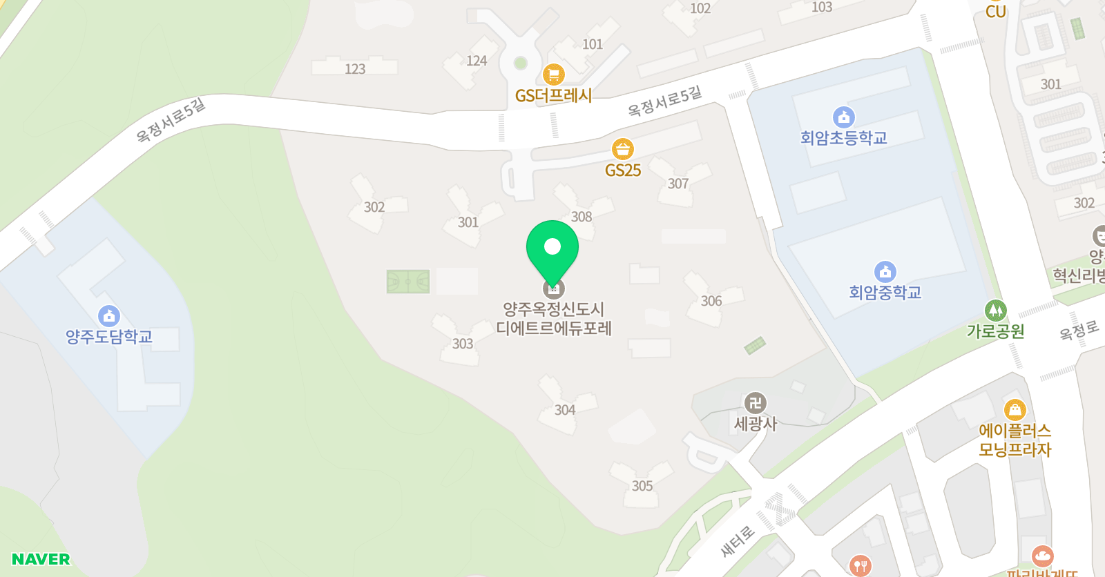 공감 수학교습소 옥정회암점 위치
