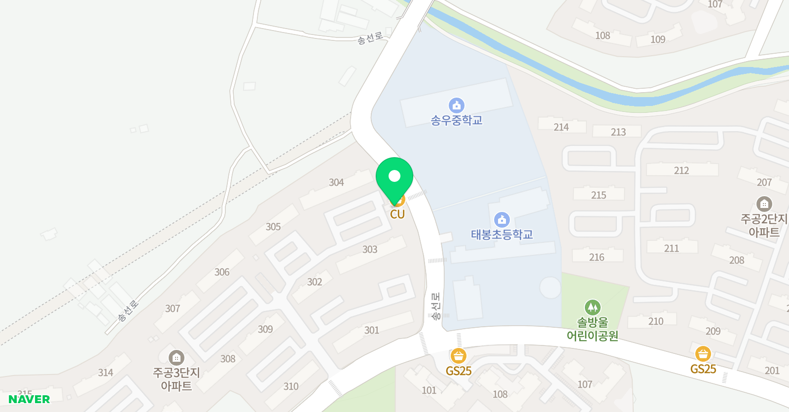 뮤엠 영어 태봉점 위치