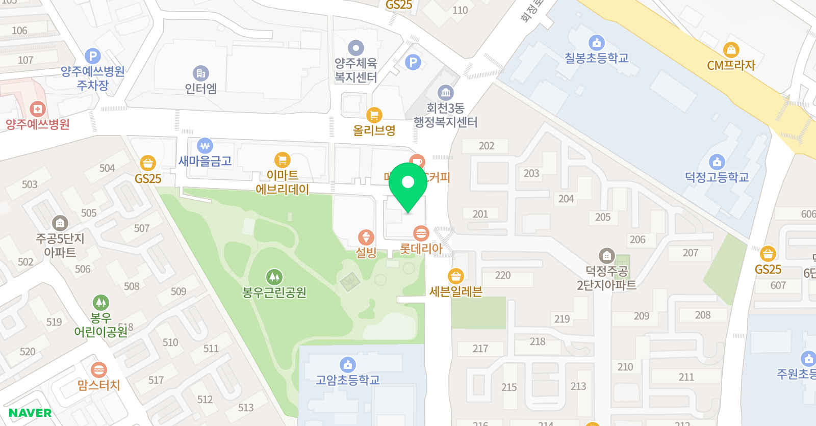 스마트해법 영어 덕정교실 위치