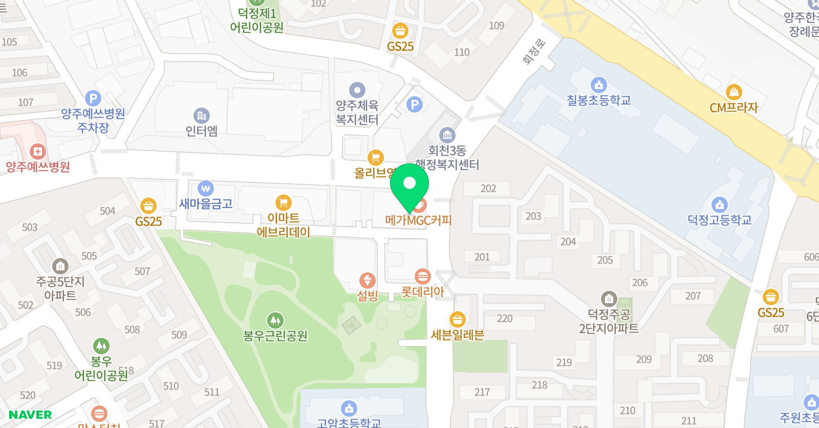 특작 수학 덕정학원 위치