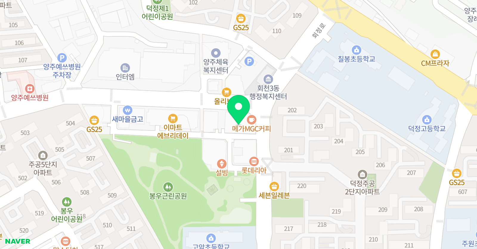 뮤엠 영어 덕정캠퍼스 위치