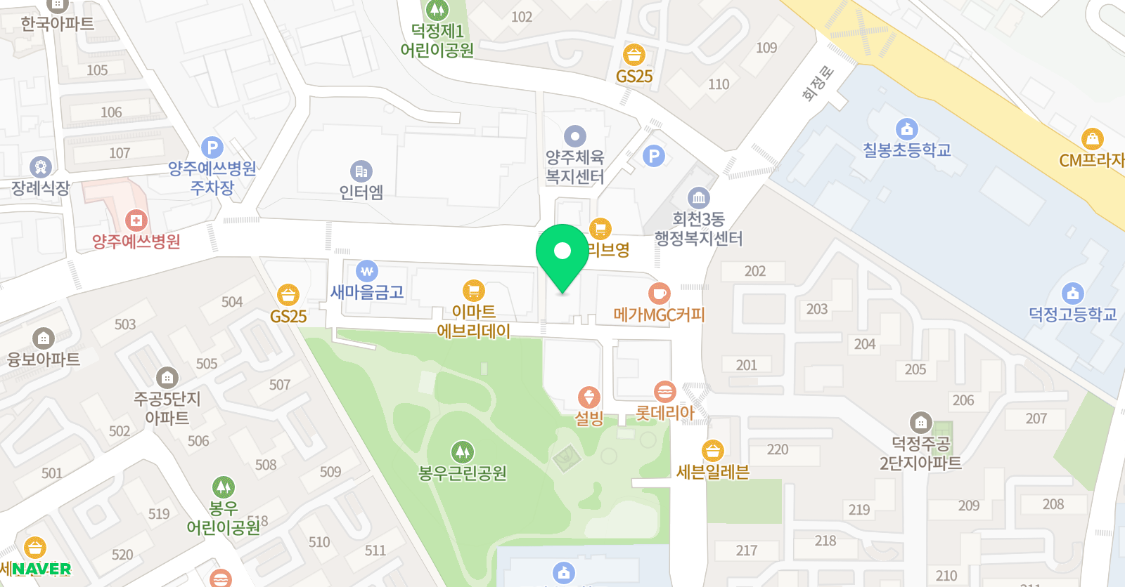 세븐스텝 어학원 덕정캠퍼스 위치