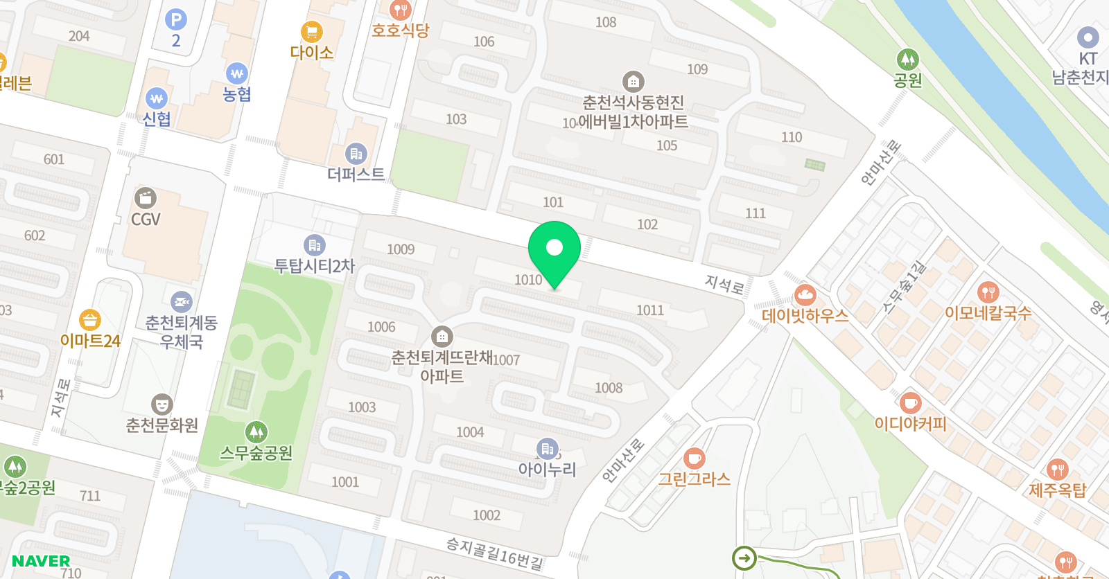 기탄 사고력교실 춘천 뜨란채 교실 위치