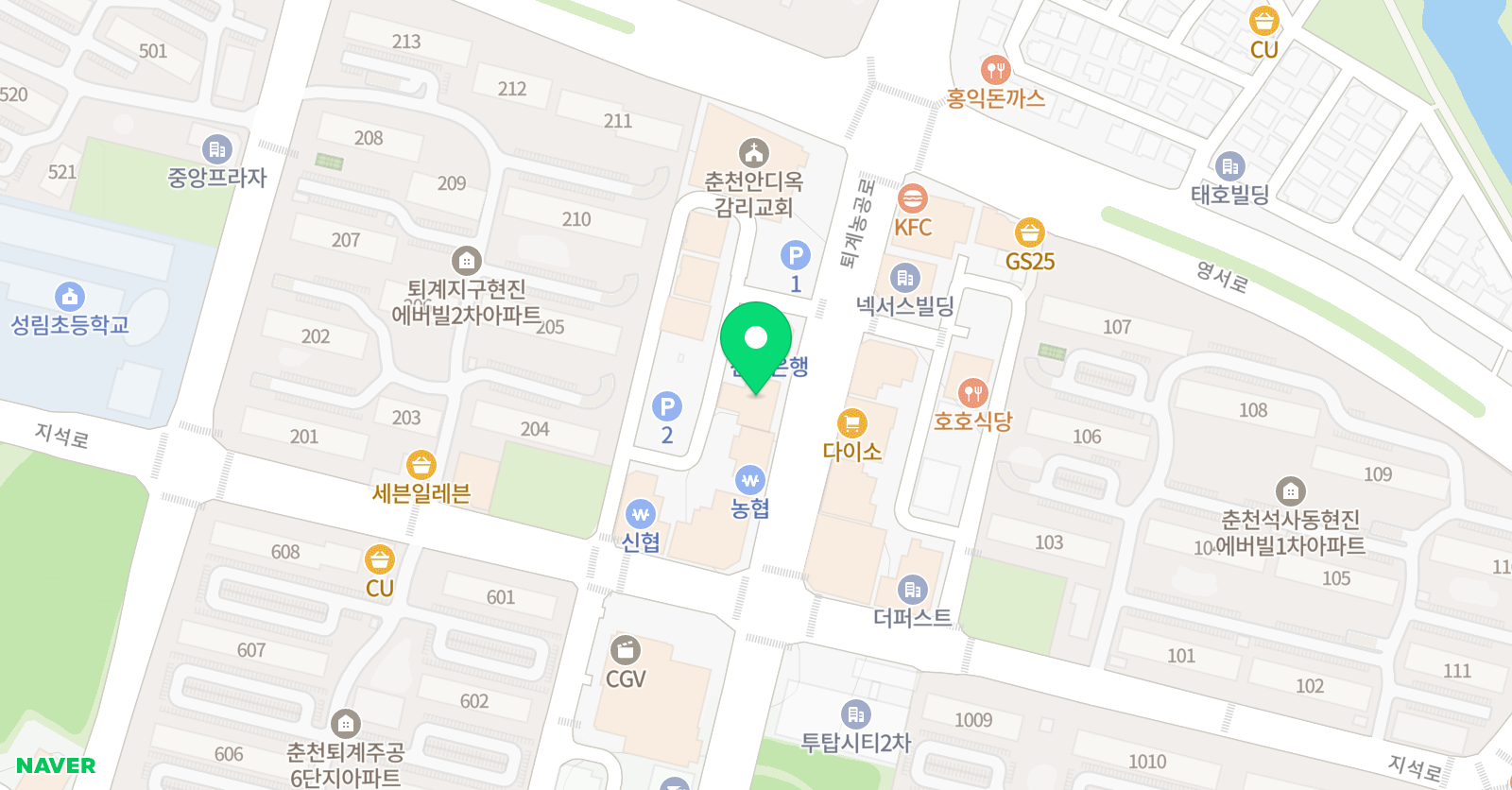 청담 어학원 춘천브랜치 위치