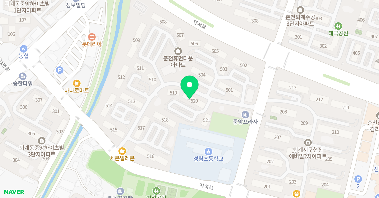 기탄사고력교실 춘천휴먼타운점 위치