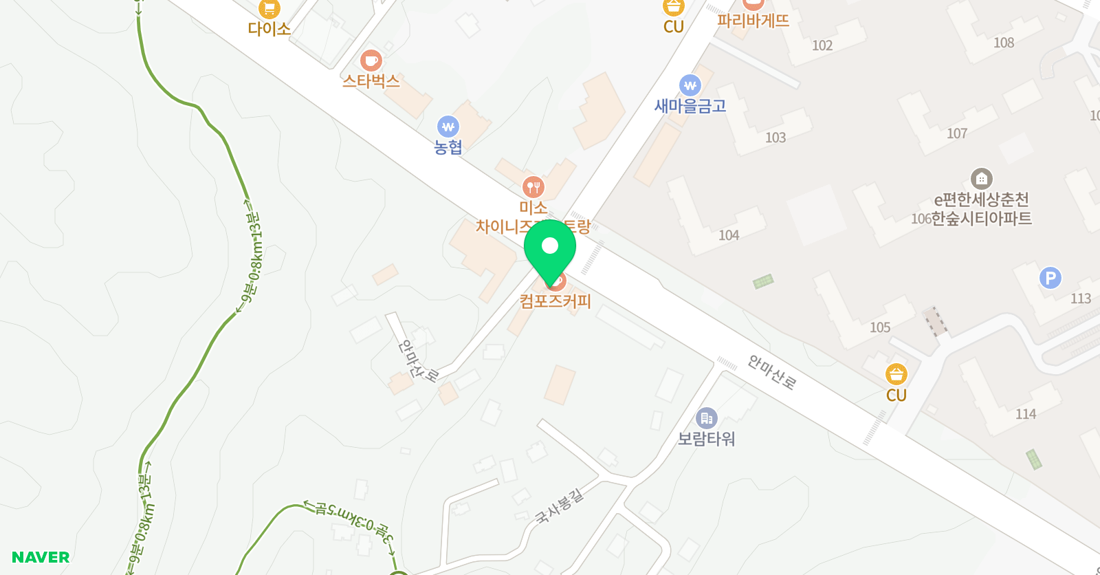 지앤비 어학원 퇴계숲캠퍼스 위치