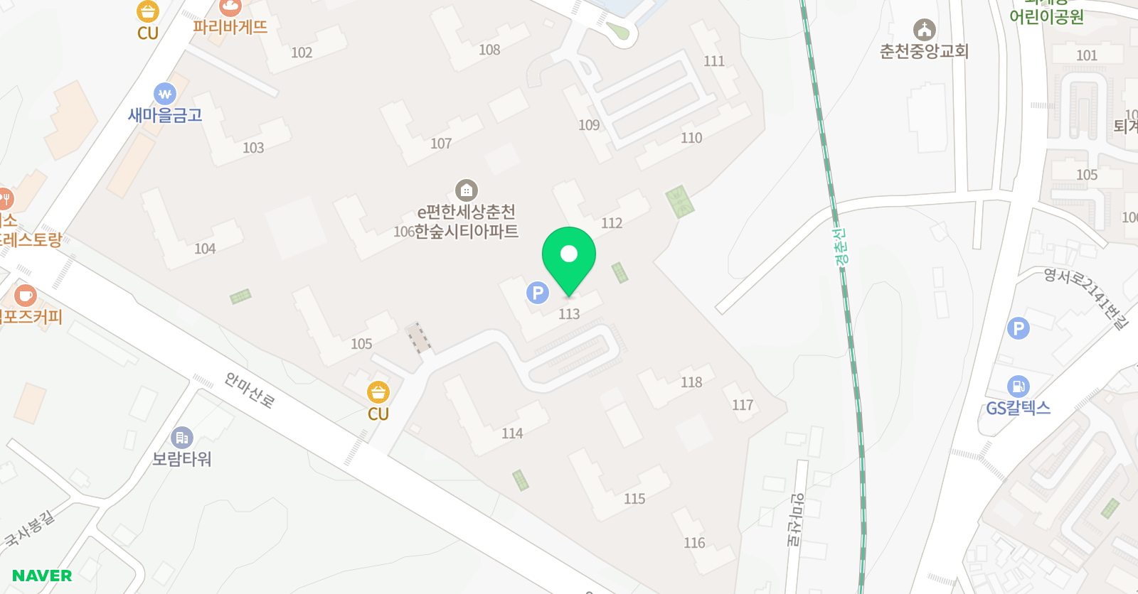 한숲류쌤 수학 위치