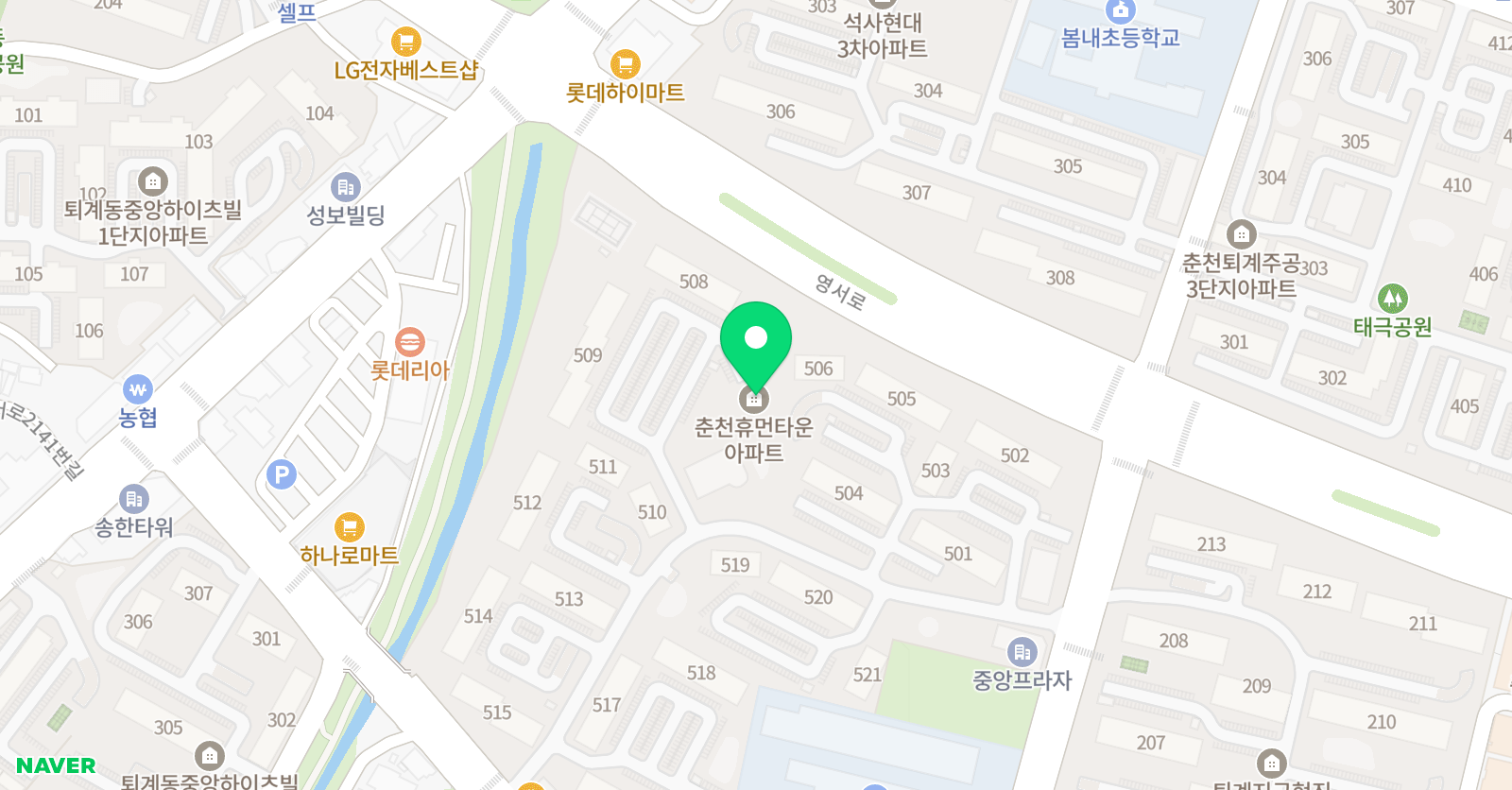 아소비 춘천성림초 점 위치