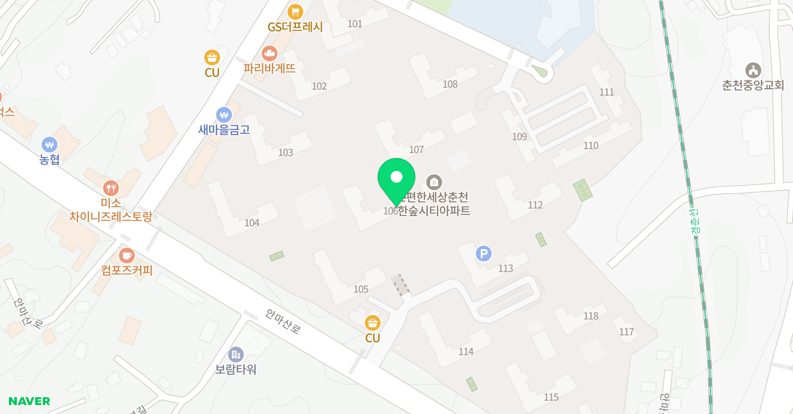 기탄 사고력교실 춘천한숲시티교실 위치