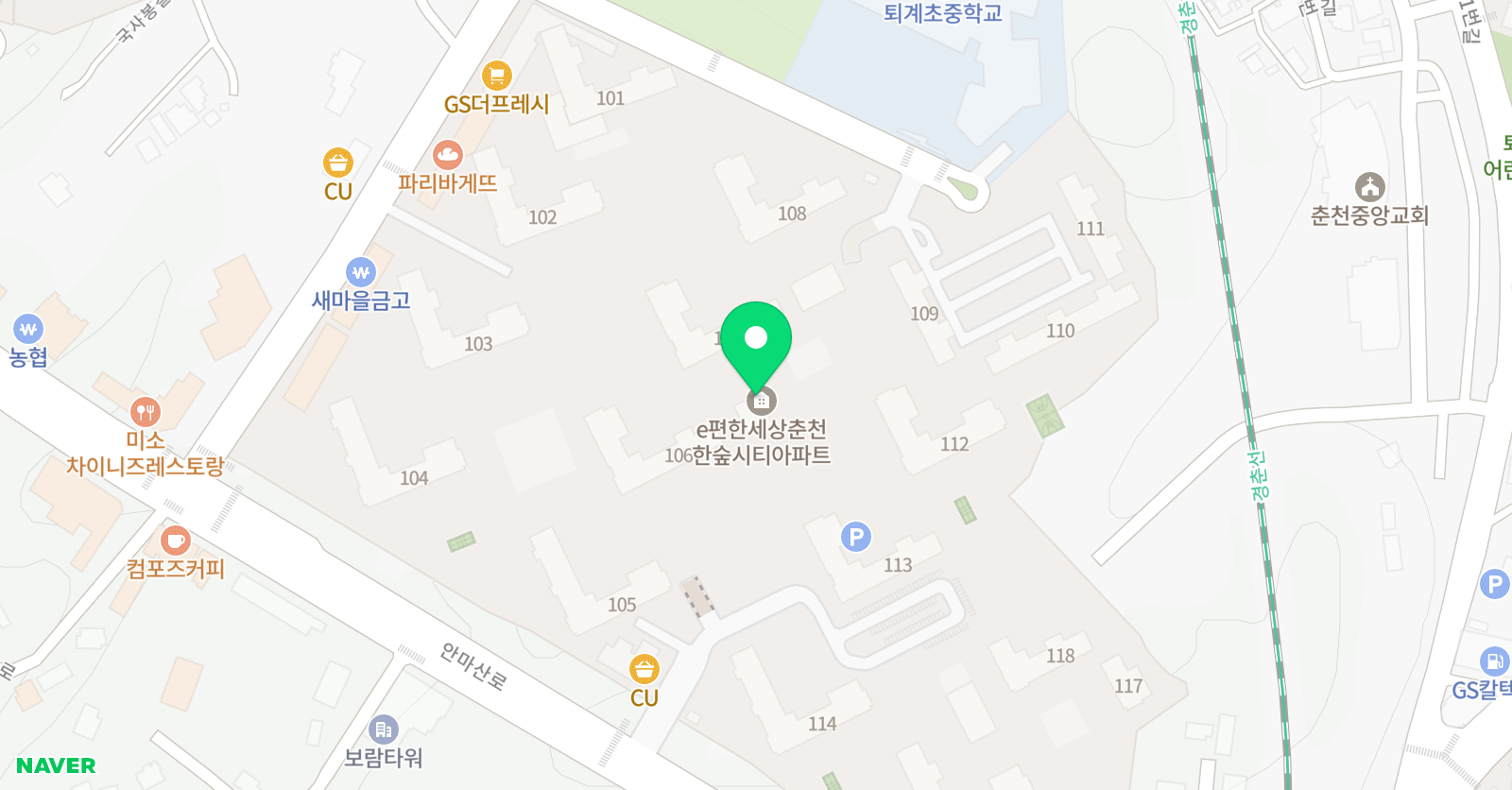 플랜에이캠퍼스 춘천점 위치