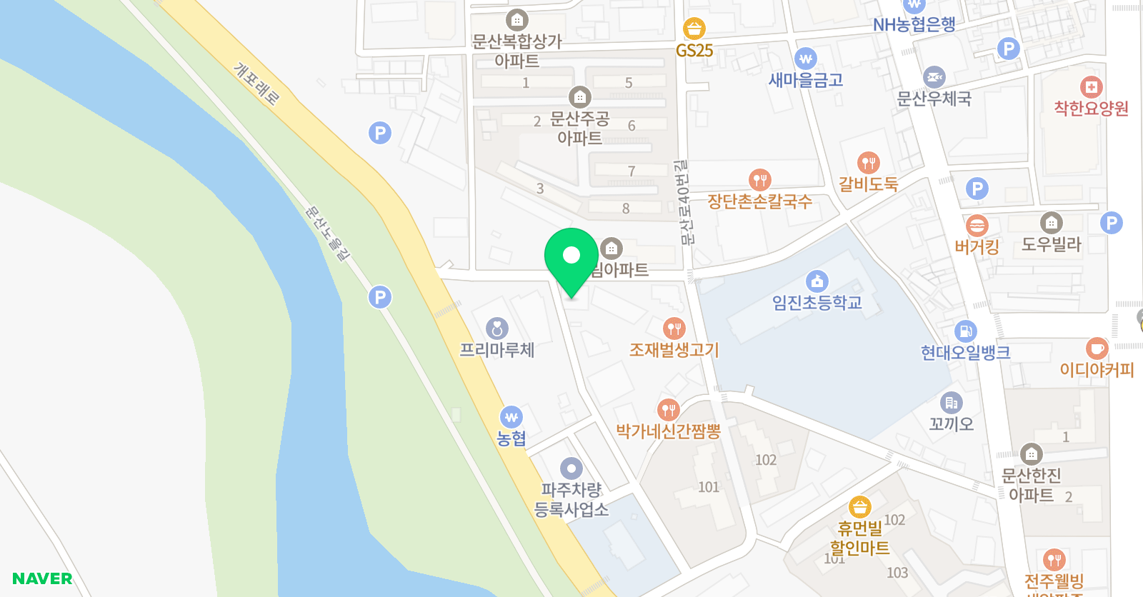 이스턴 어학원 문산 위치