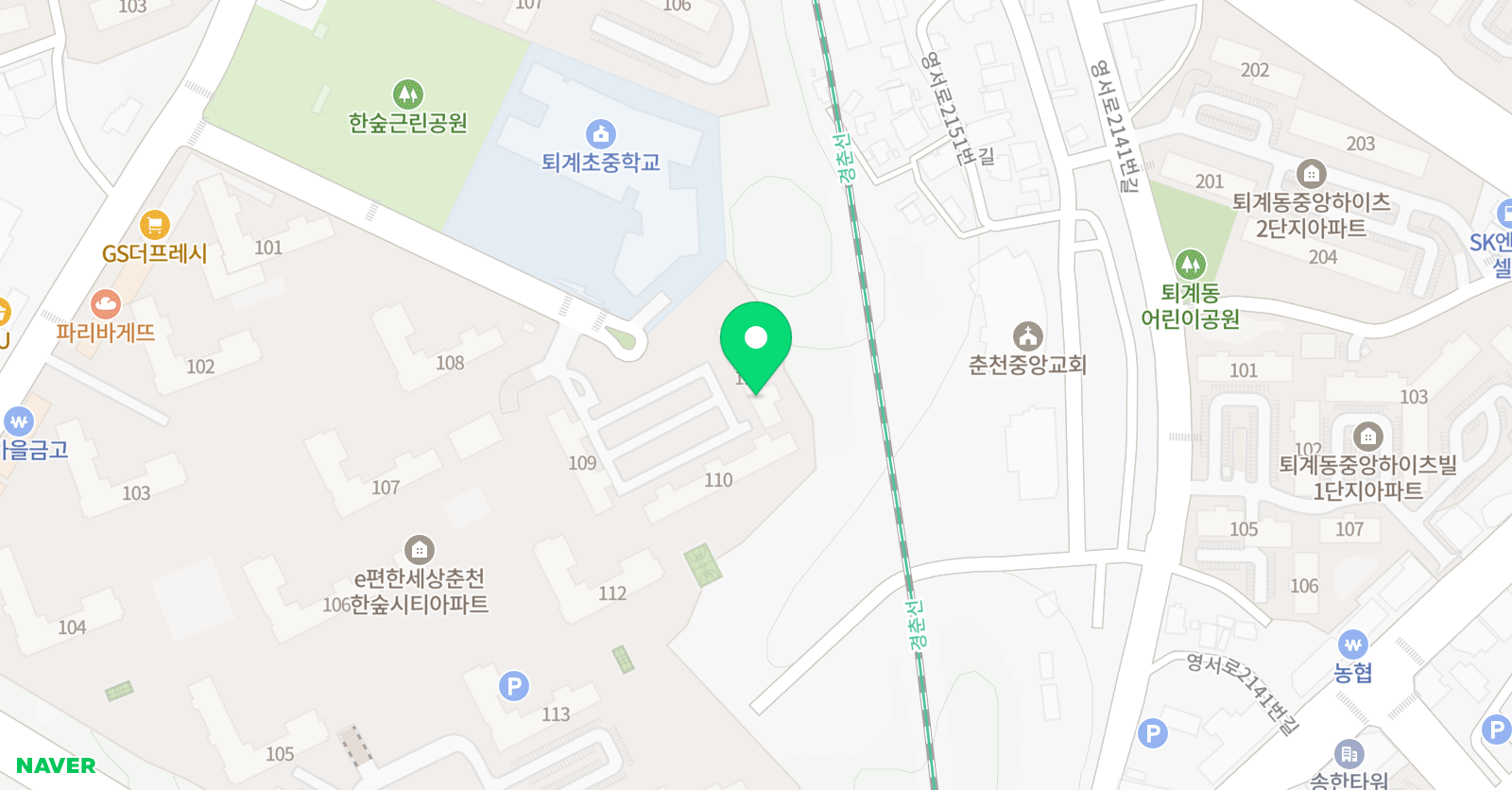 눈높이 한숲시티 공부방 위치
