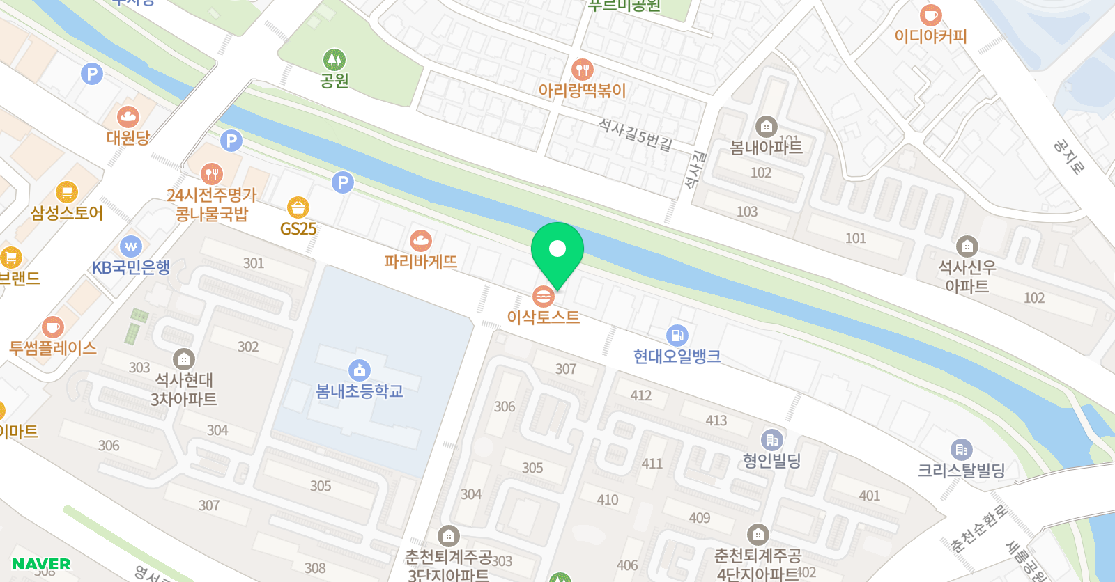 아소비큐미르 봄내학원 위치