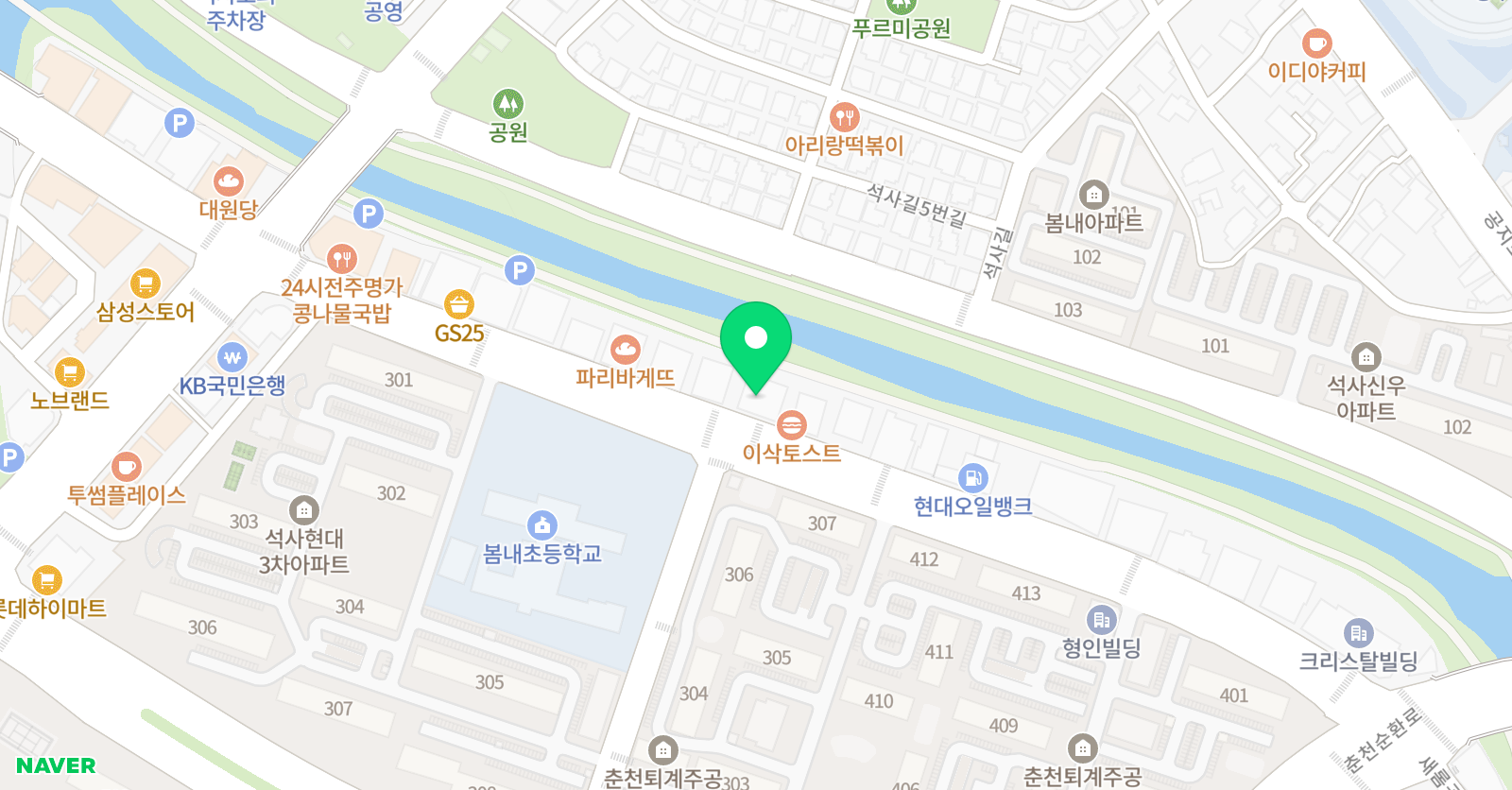 지앤비 어학원 봄내캠퍼스 위치