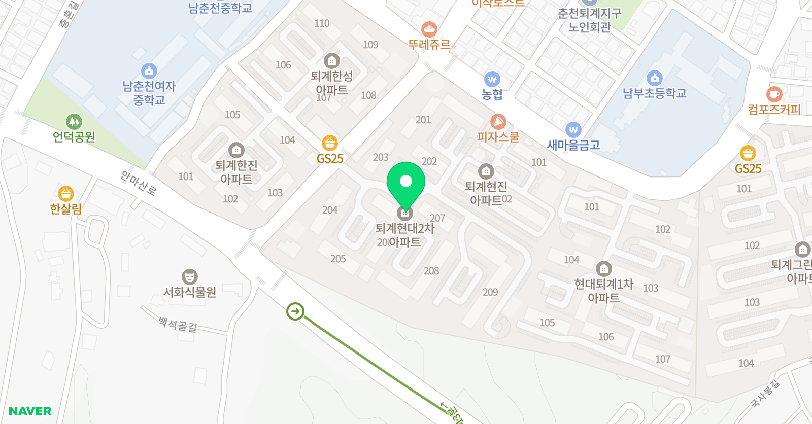 펜덕스 남춘천캠퍼스 위치