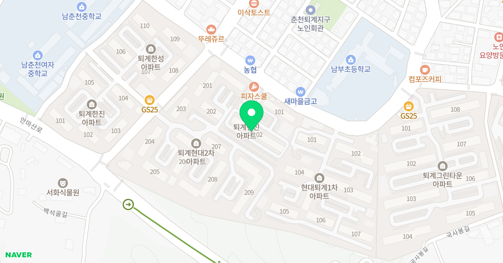 아소비 춘천남부초점 위치