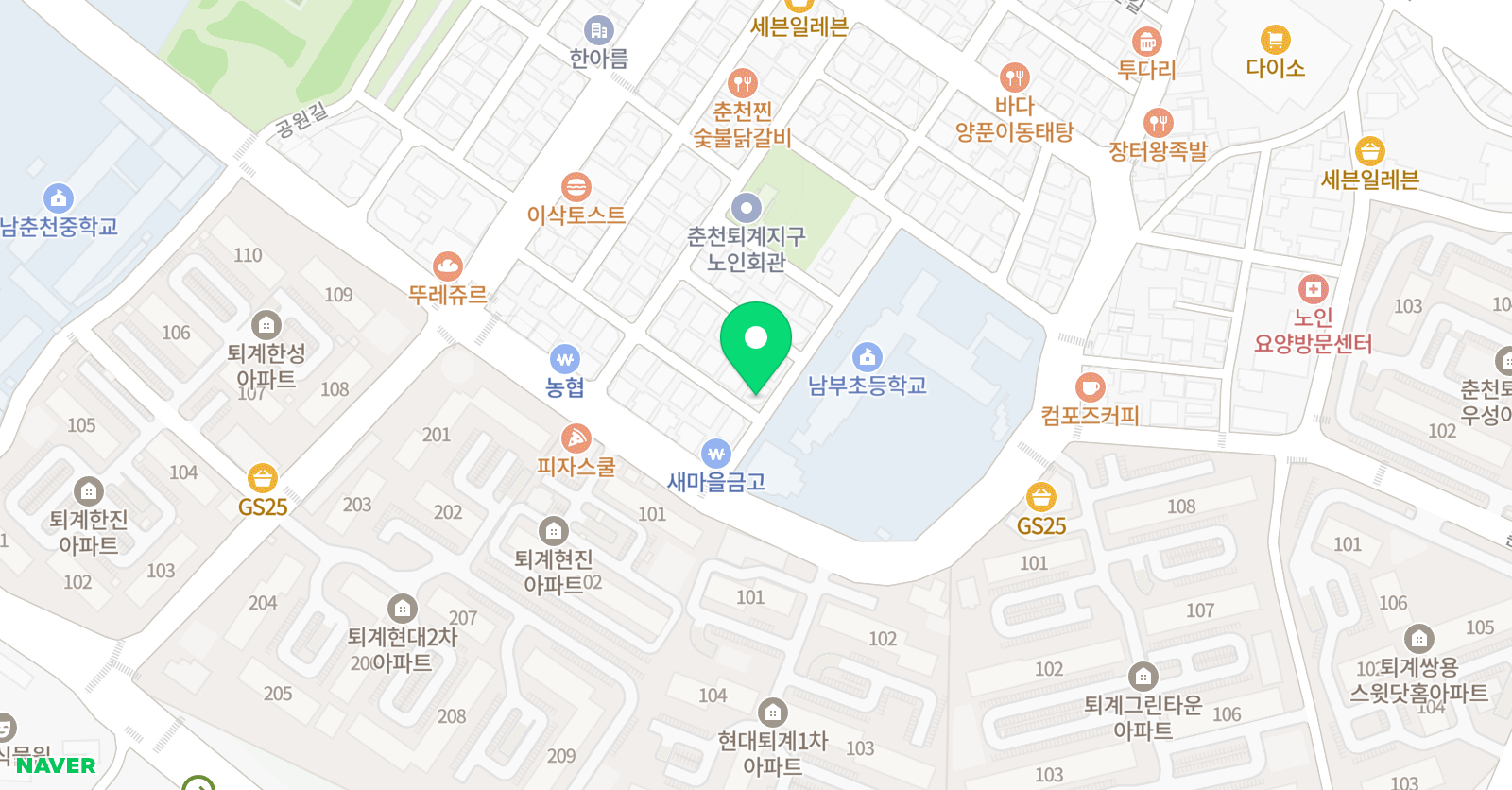 뮤엠 영어 퇴계남부점 위치