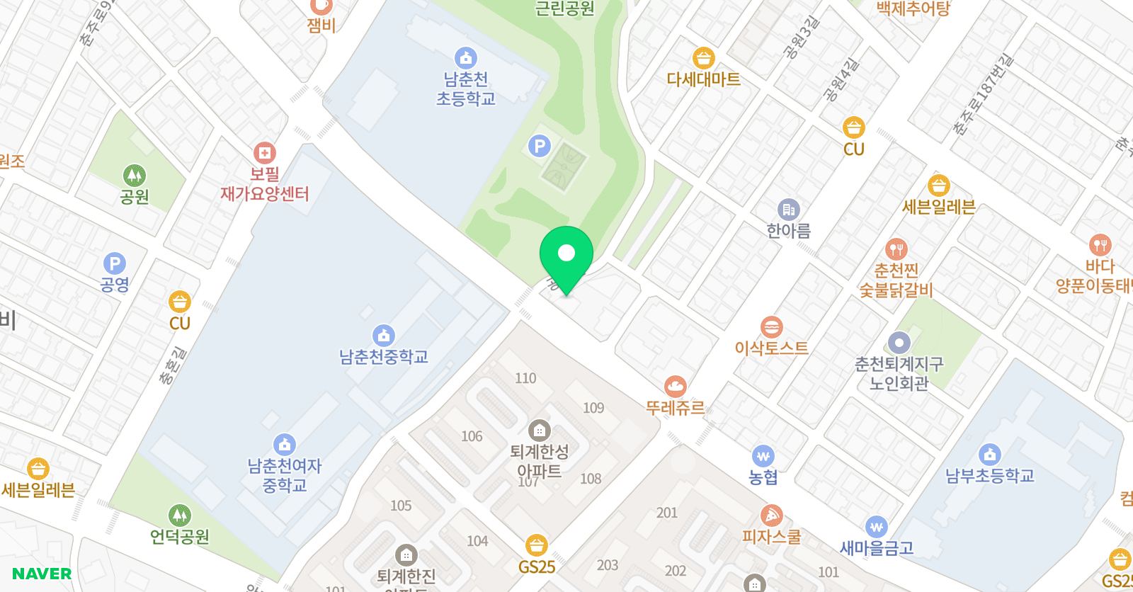 엠베스트SE 학원 남춘천 위치