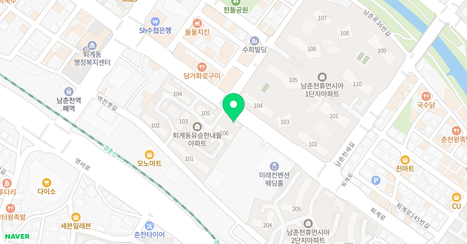 눈높이공부방 유승한내들점 위치