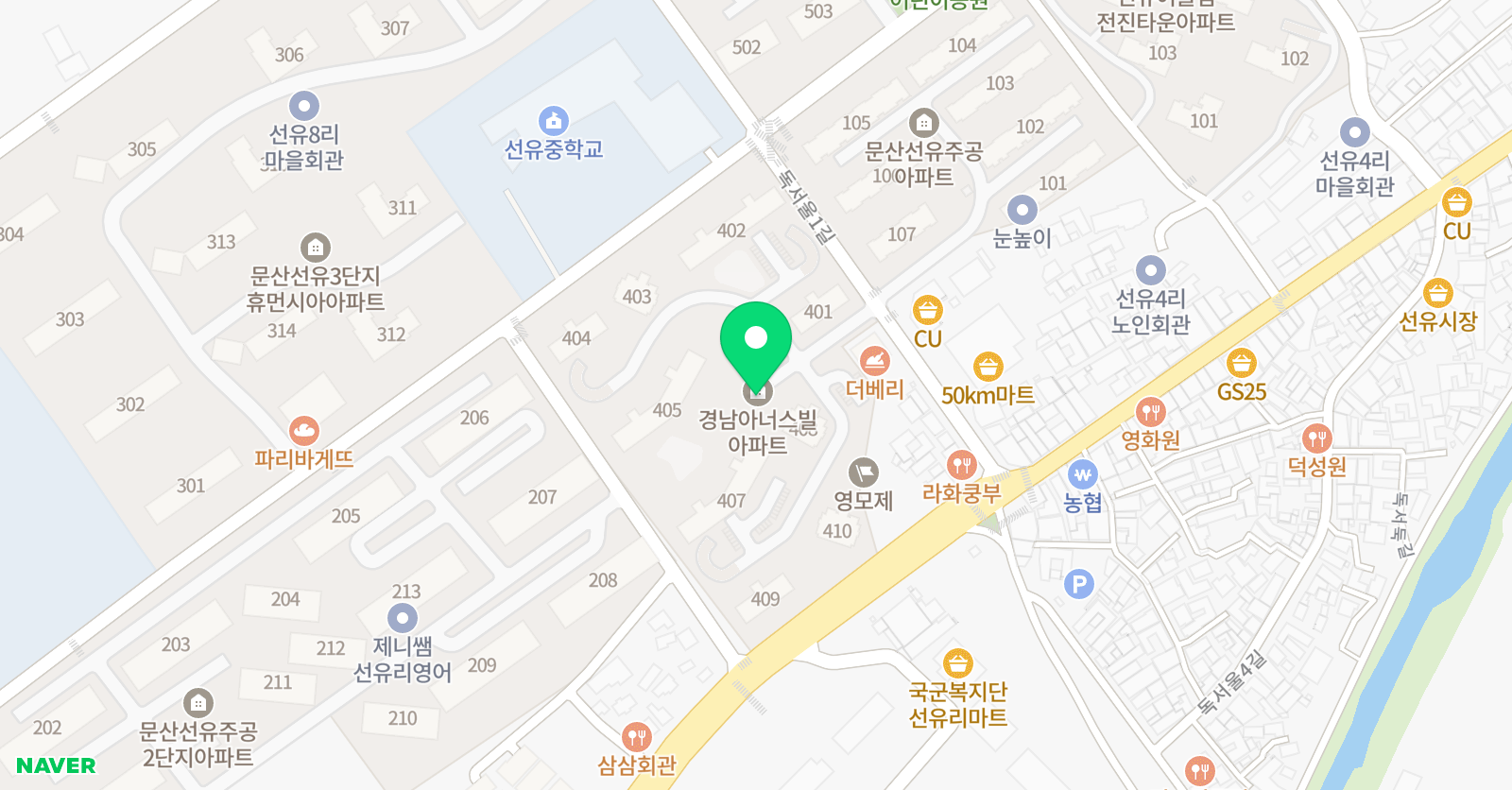 리드인 문산선유4단지점 위치