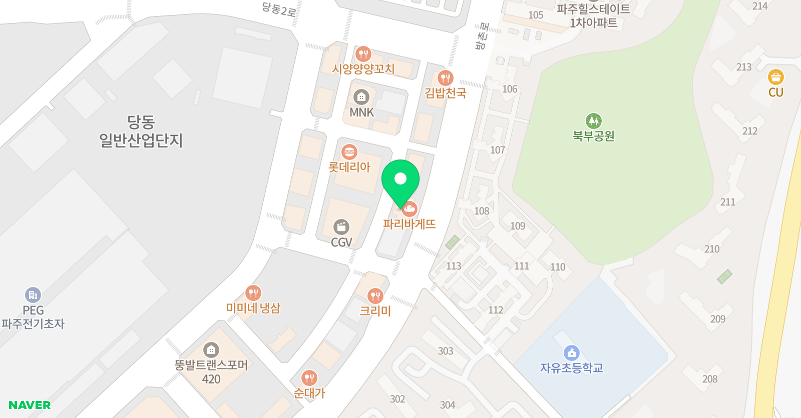 뮤엠 영어 문산당동점 위치