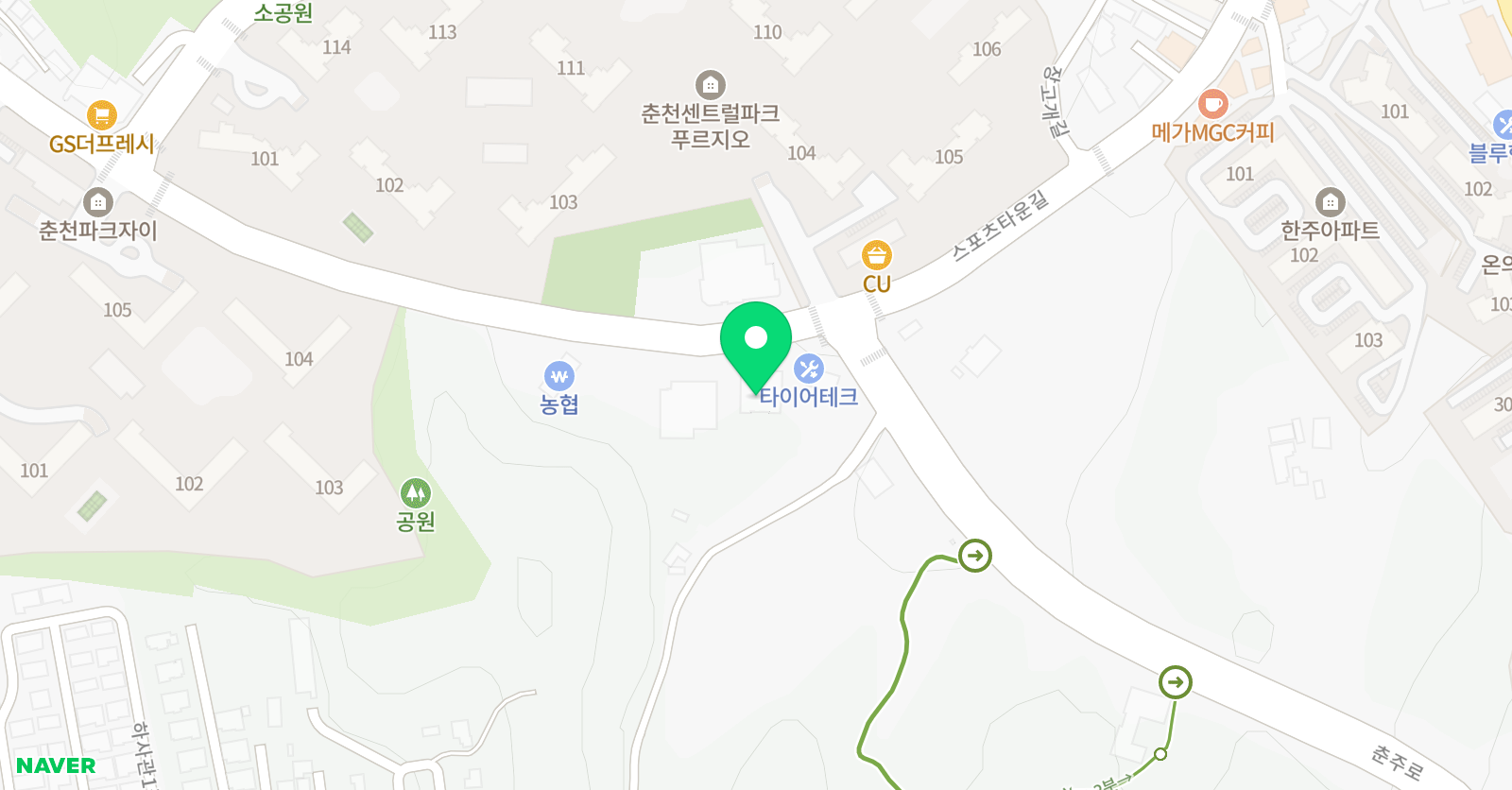 종로엠스쿨 춘천직영점 위치