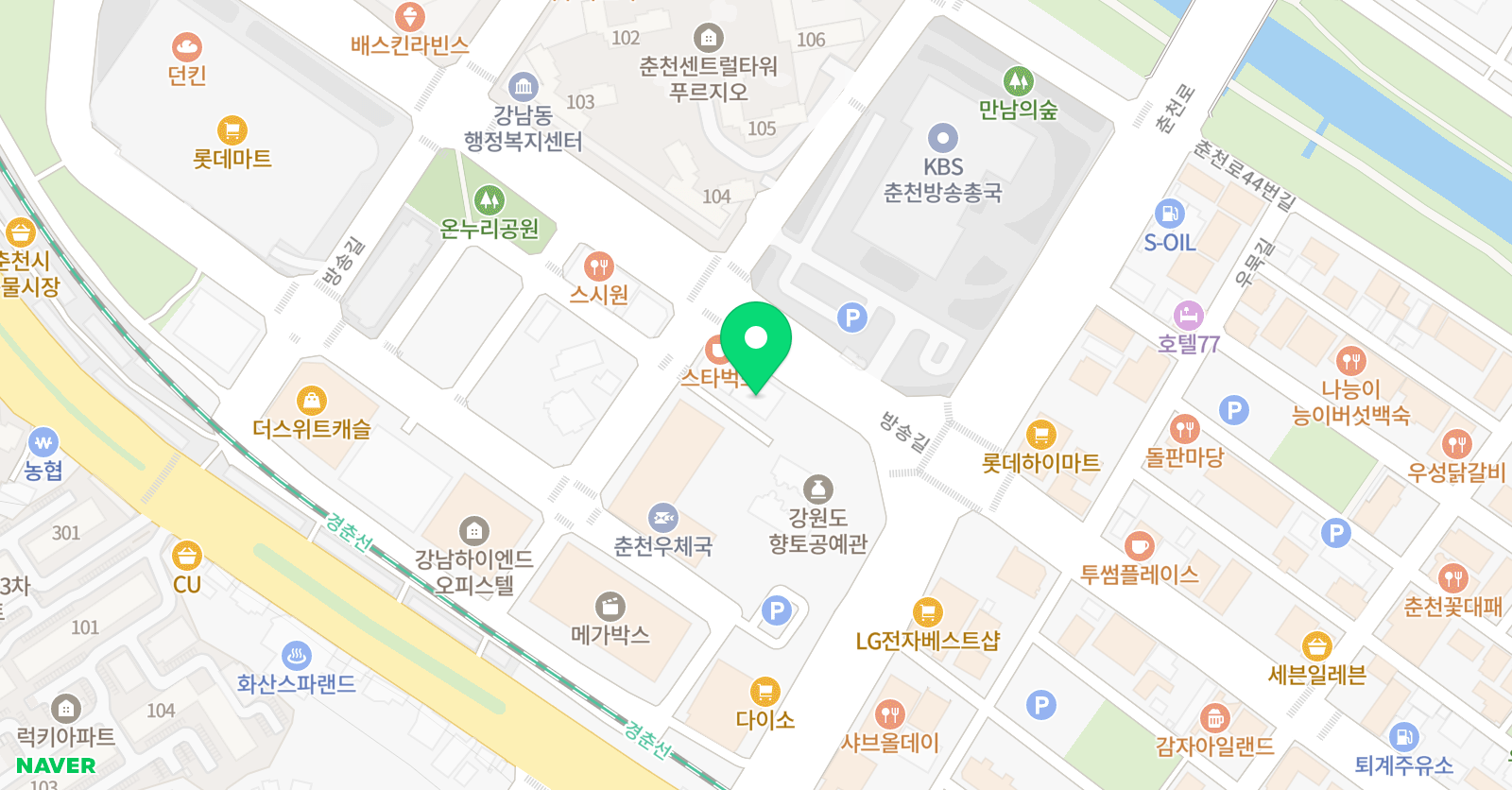 넥스트스파르타춘천온의독서실 위치