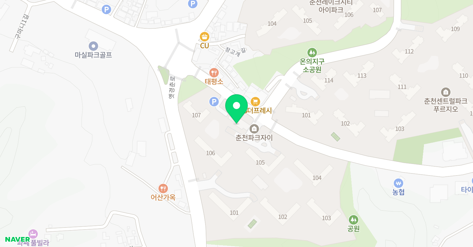 책읽는루브르 아뜰리에 춘천파크센터 위치