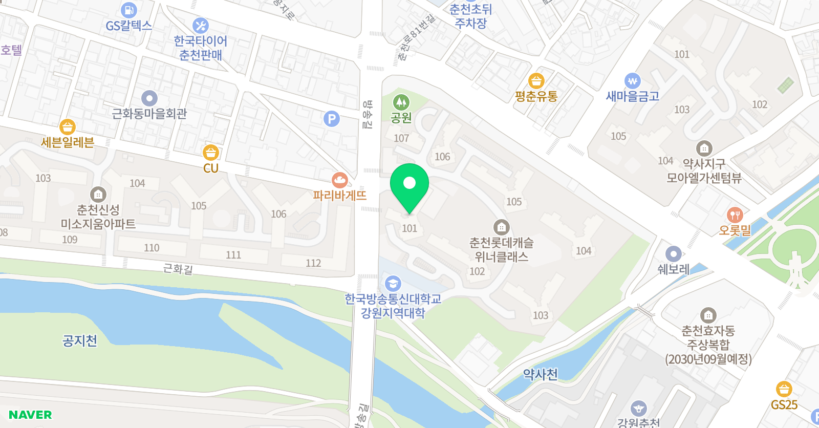 홈런 스마트학습센터 춘천롯데위너스점 위치