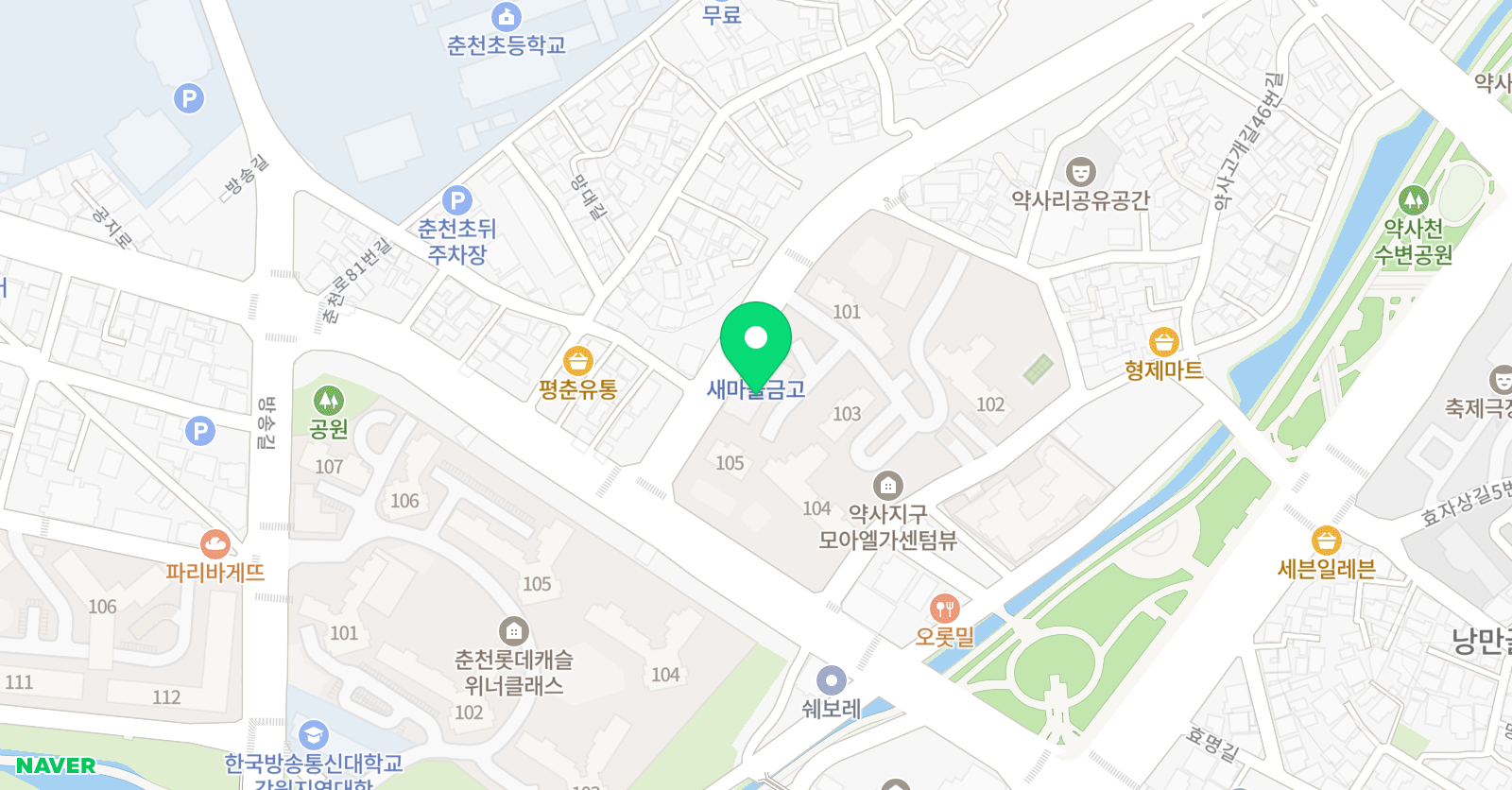 크리아트 춘천약사원 위치