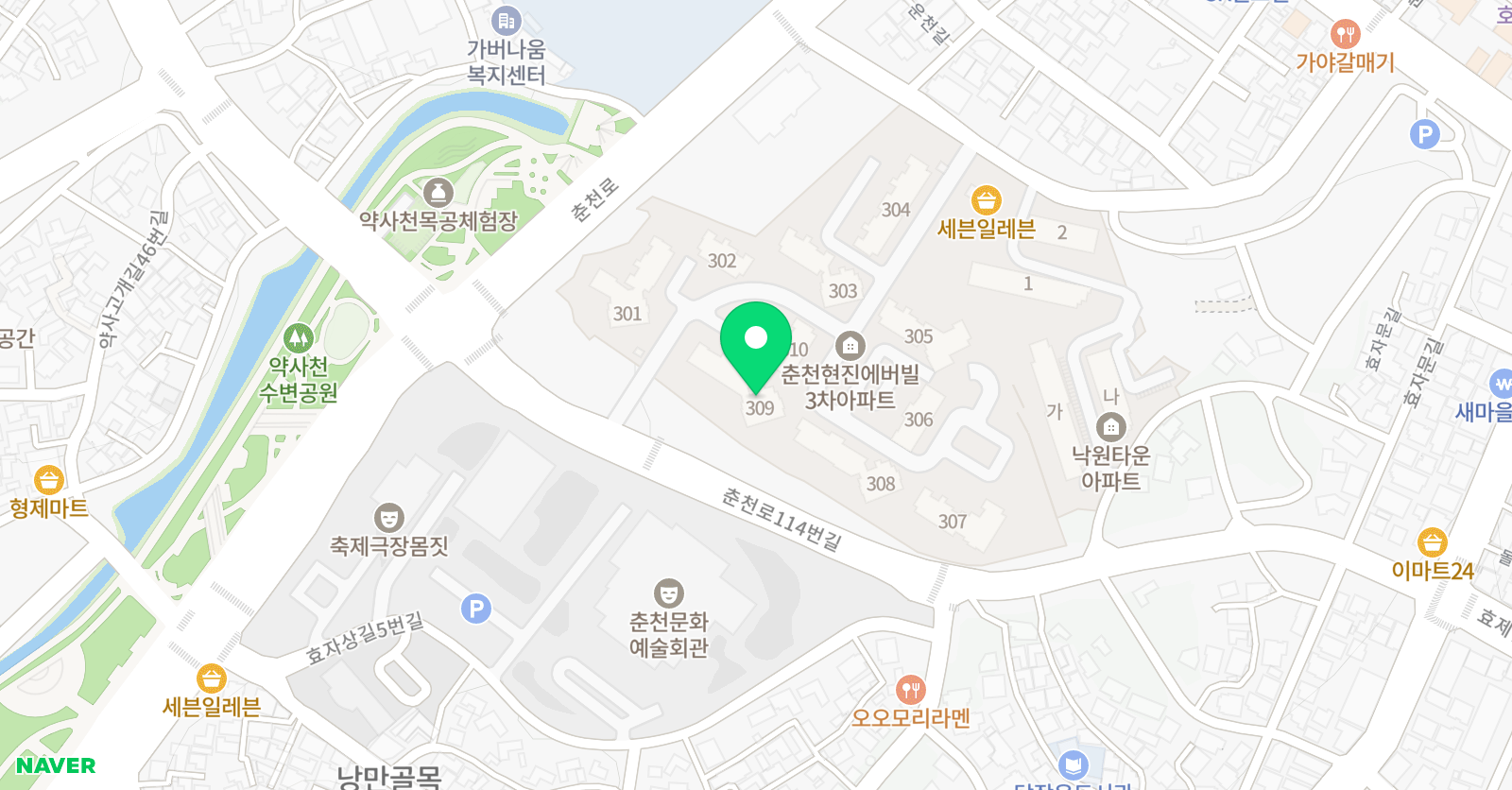 아소비 수학학원 효자현진3차점 위치