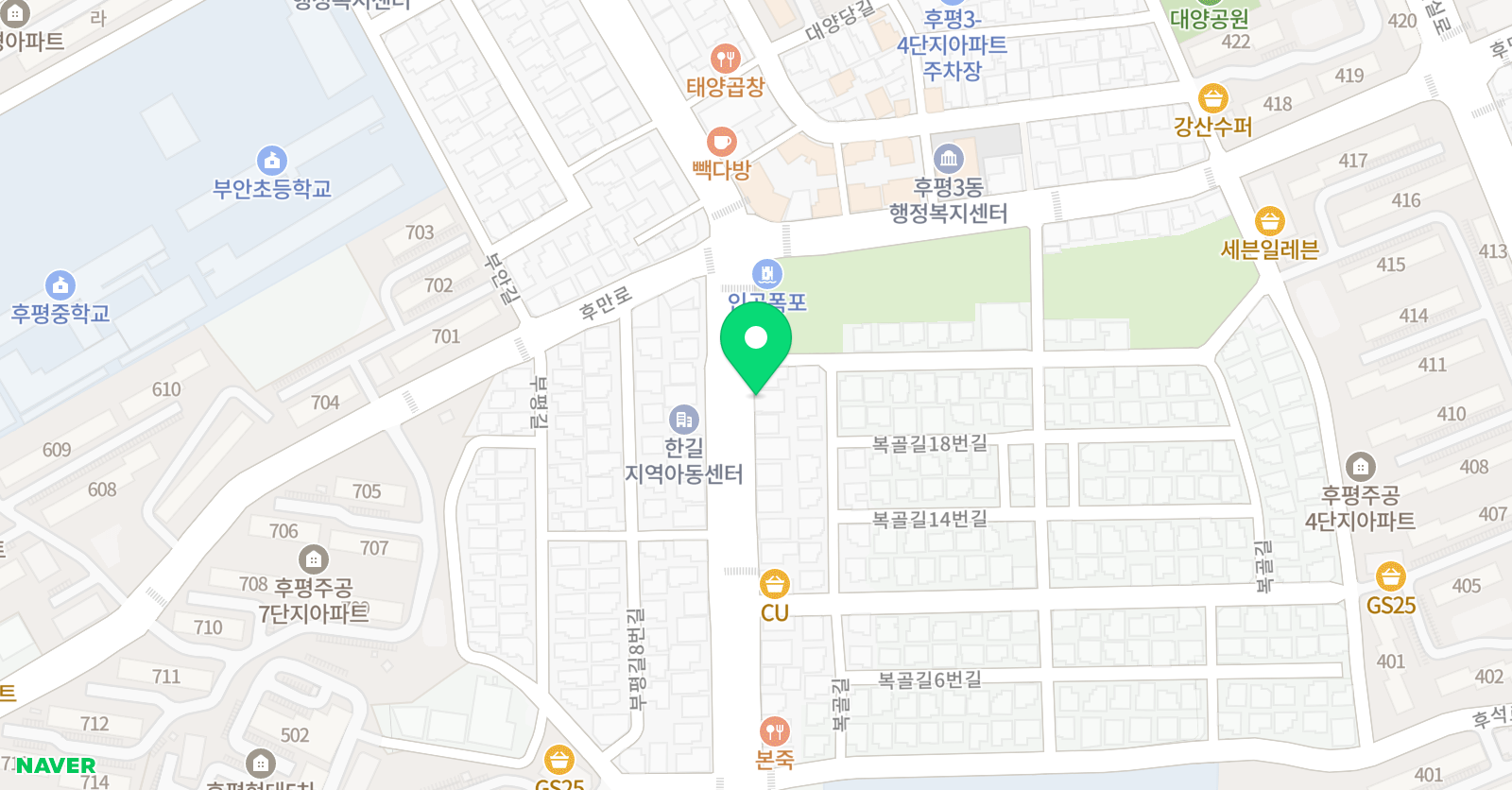 푸르넷 공부방 새춘천지점 위치
