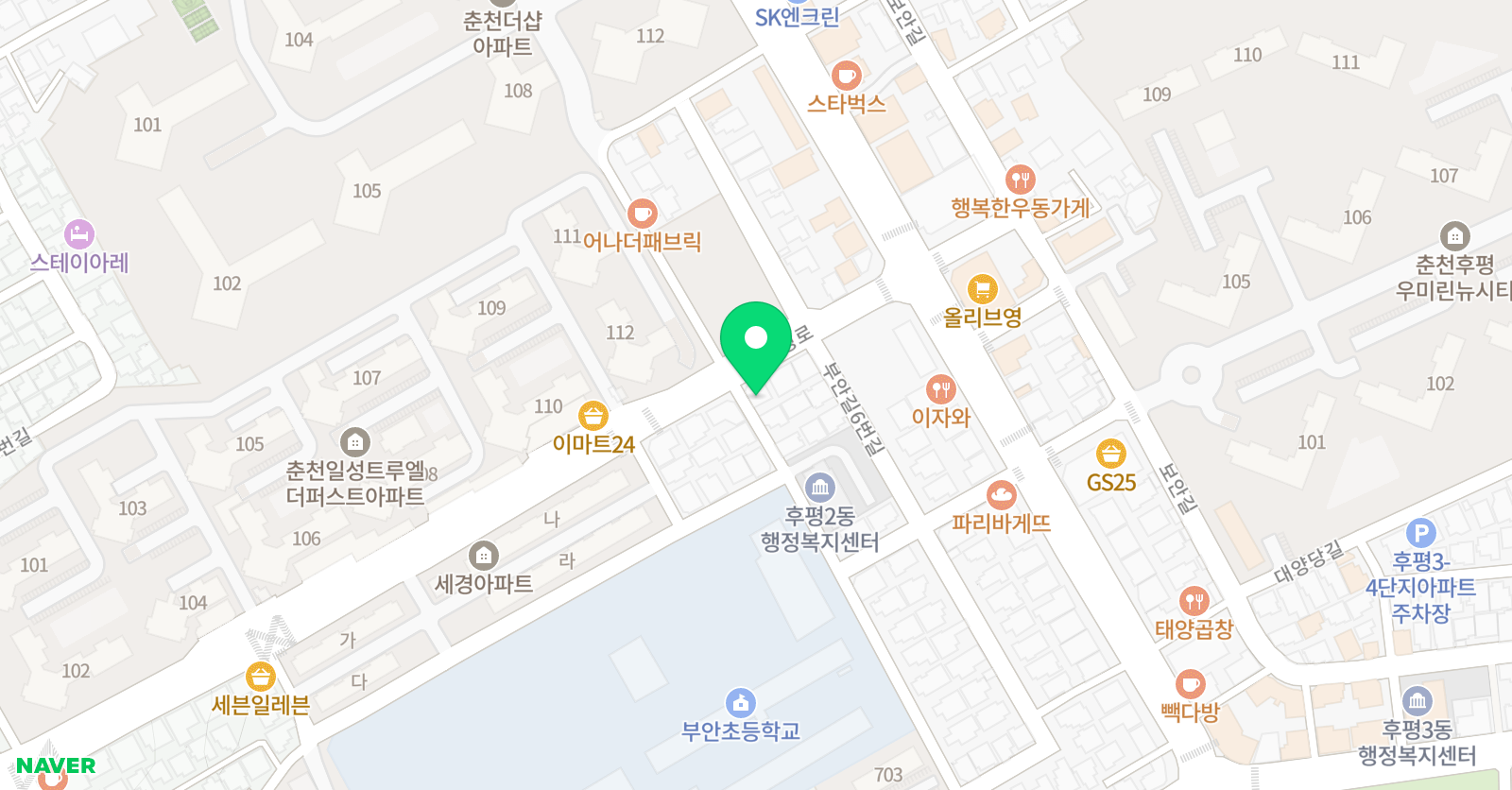 외대HS 어학원 춘천후평2관 위치