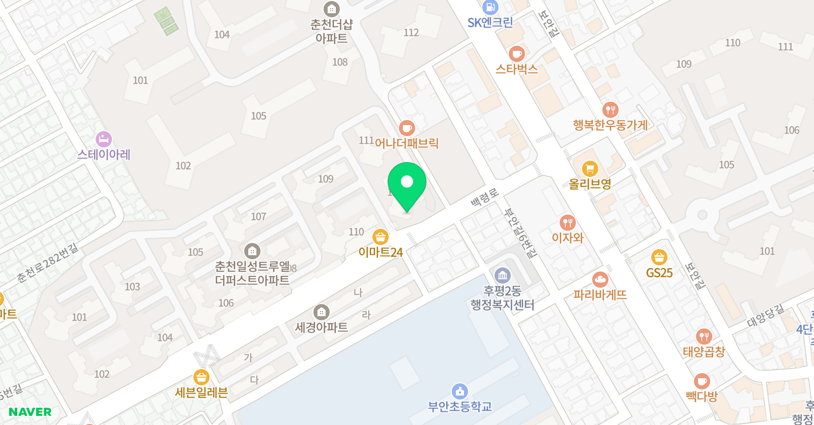 아소비 춘천후평트루엘점 위치