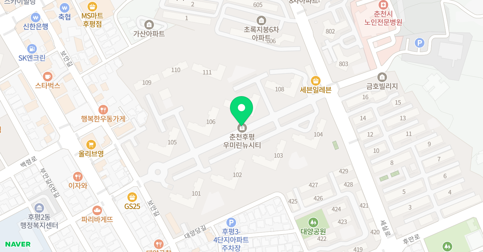해바라기 미술학원 위치