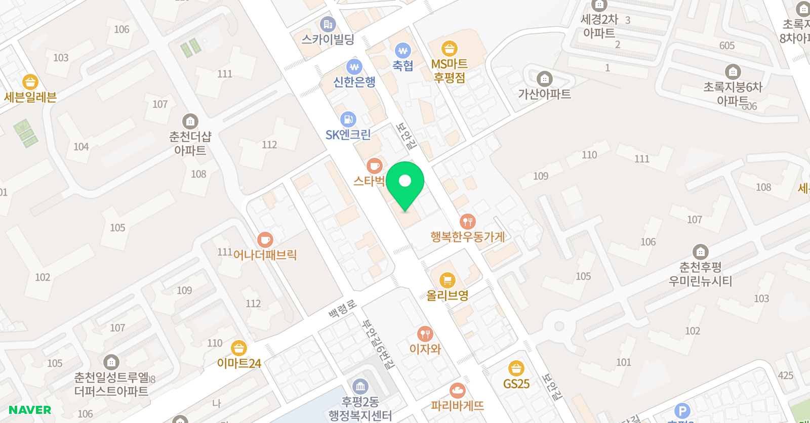 KSC키즈풀 어린이수영장 후평점 위치