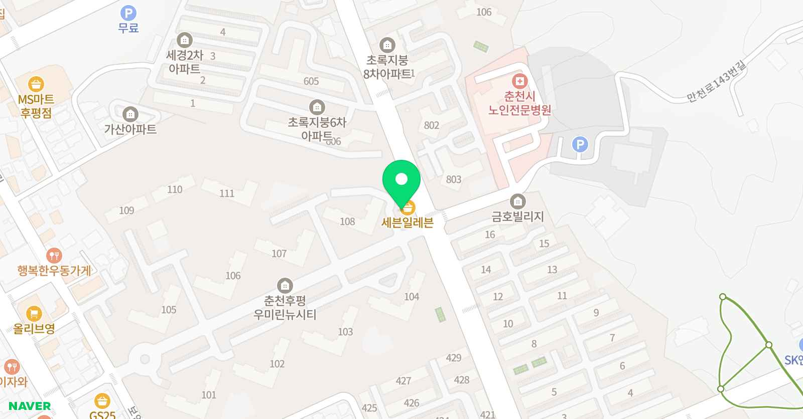 윤선생우리집앞영어교실 후평우미린영어교습소 위치