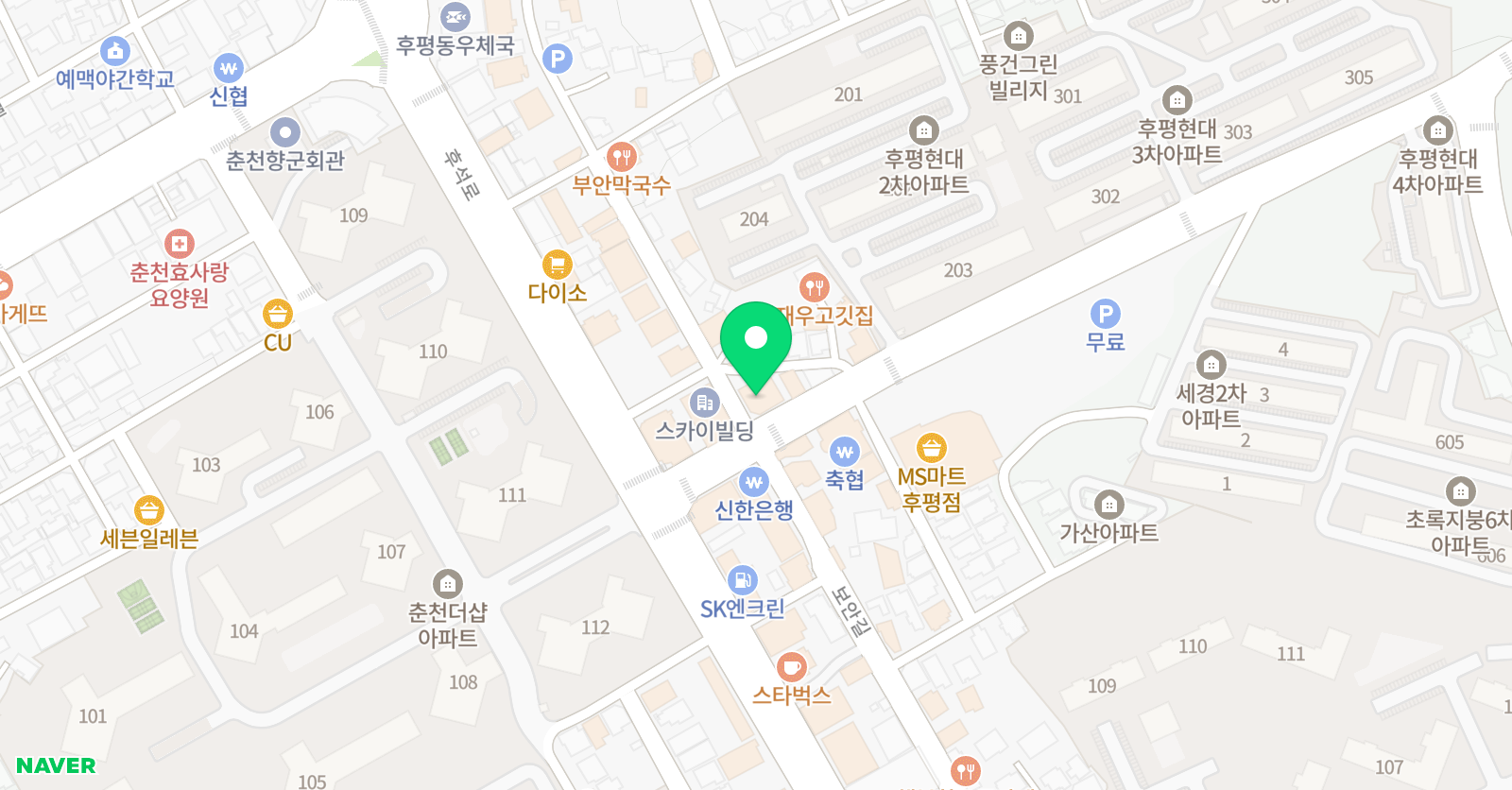 하이탑 수학학원 후평점 위치