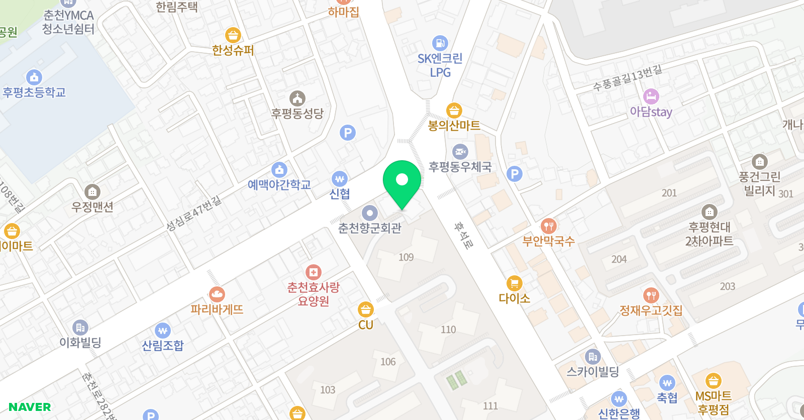 후평점 와와 학습코칭학원 위치
