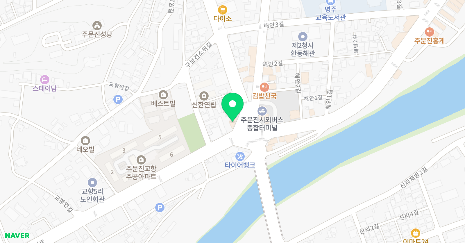 주문진율곡 학원 위치
