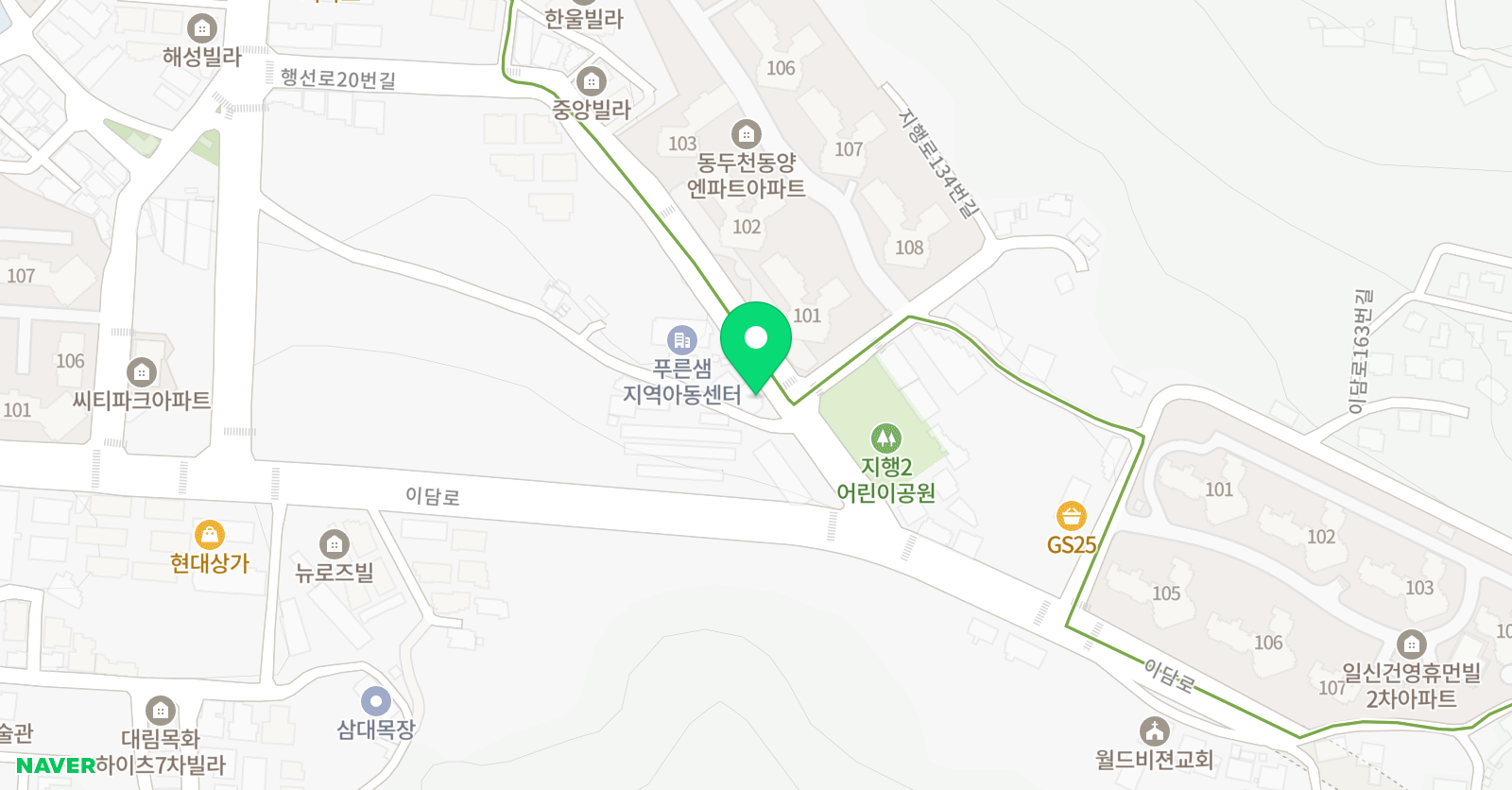 삼성 영어 지행학원 위치