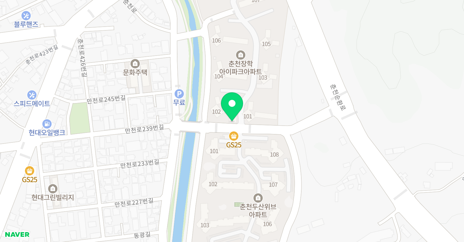 The큰 수학학원 위치