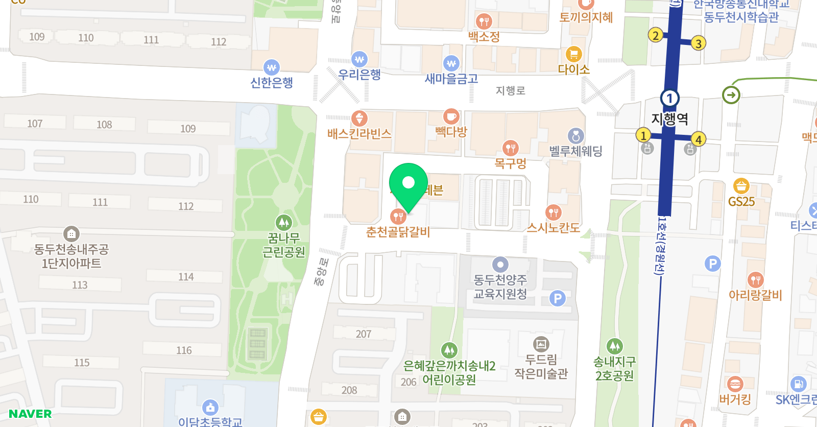 윤선생 IGSE아카데미 동두천지행학원 위치