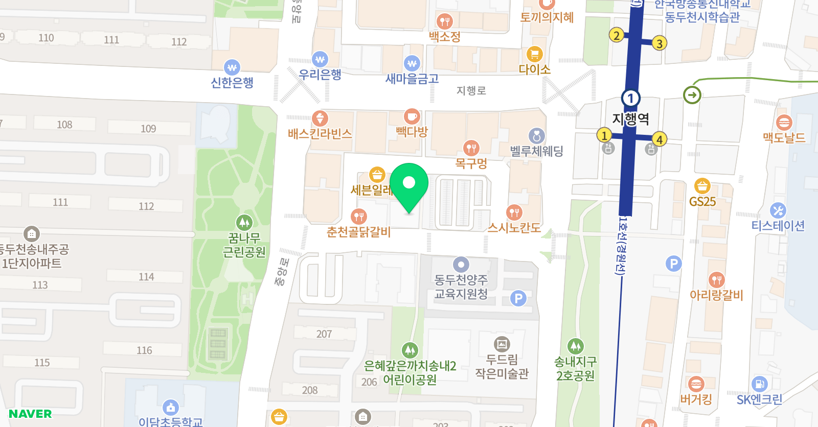 쎈 수학 러닝쎈터 지행학원 위치