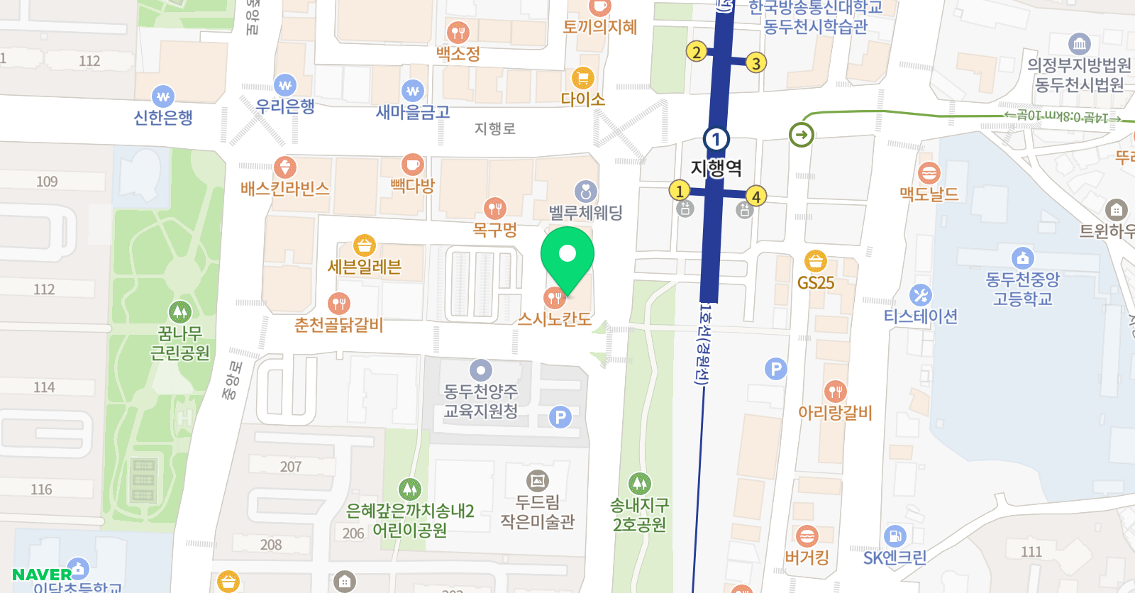 튼튼영어마스터클럽 동두천 위치