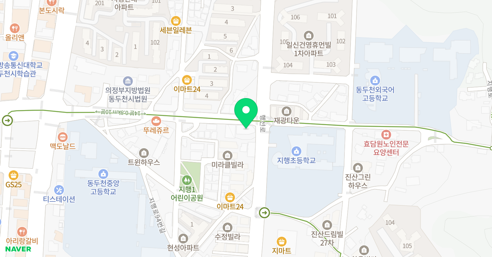 용인대K타이거즈 태권도 위치