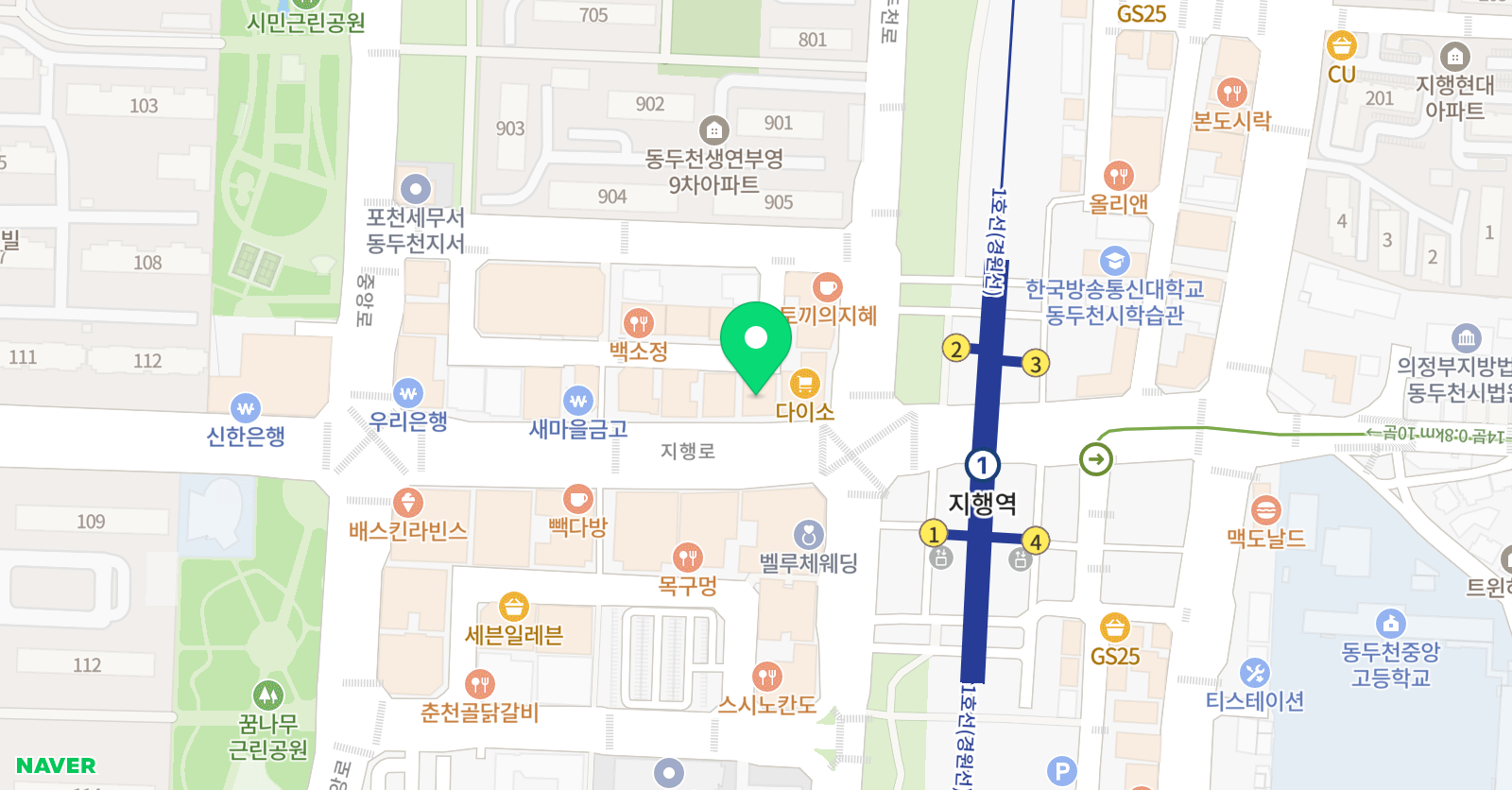 눈높이 러닝 센터 지행학원 위치