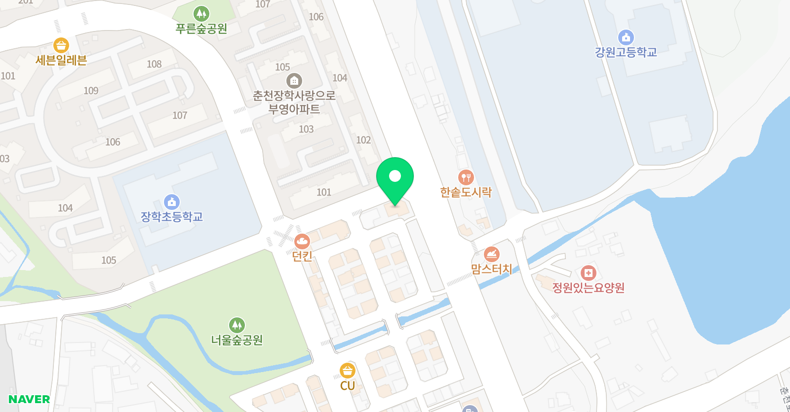 빨간펜 수학의달인 춘천장학점 위치