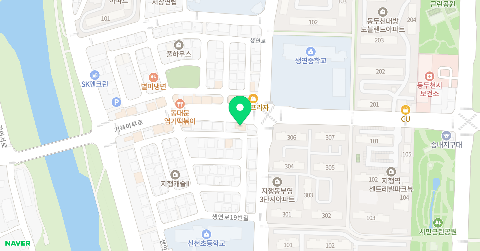 K 보습학원 위치