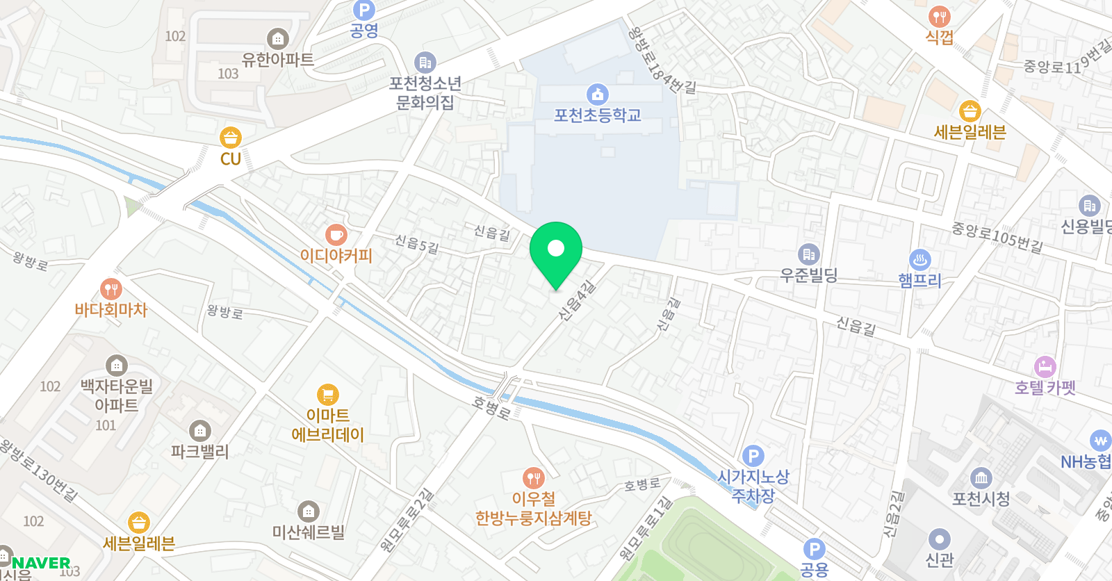 뮤엠 영어 포천초점 위치
